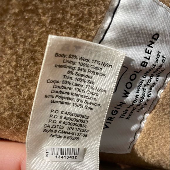 Aritzia tan wool slouch coat long double breasted - Picture 6 of 7